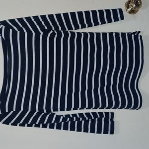 Women's striped boatneck shirt, 3/4 sleeves